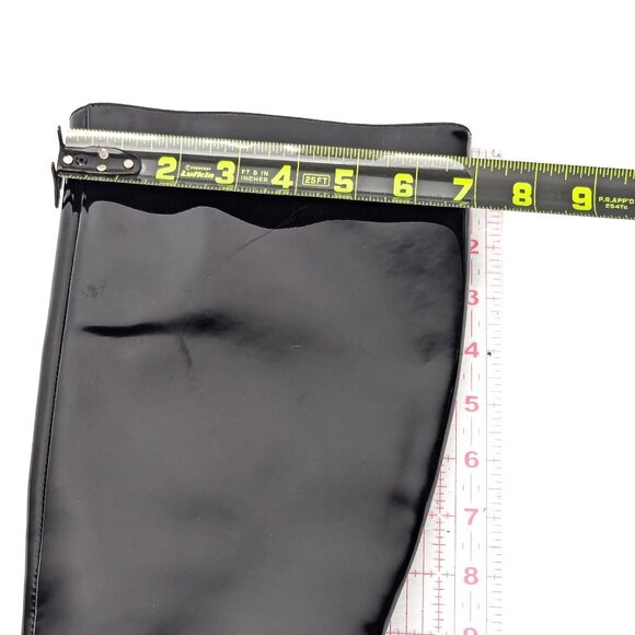 Jeffrey Campbell Women Patt Black Vegan Patent Chain Link fashion Knee Boots 8.5 - Picture 8 of 9